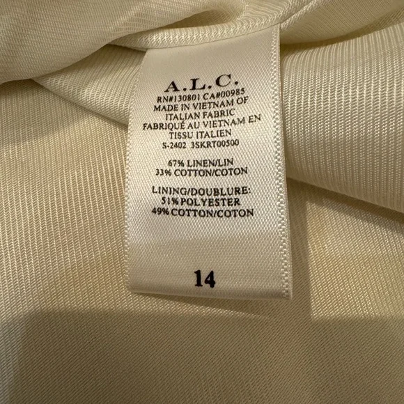 A.L.C. Lia Draped Midi Skirt Size 14 NWT Assymetric Cream Beige - Picture 3 of 7